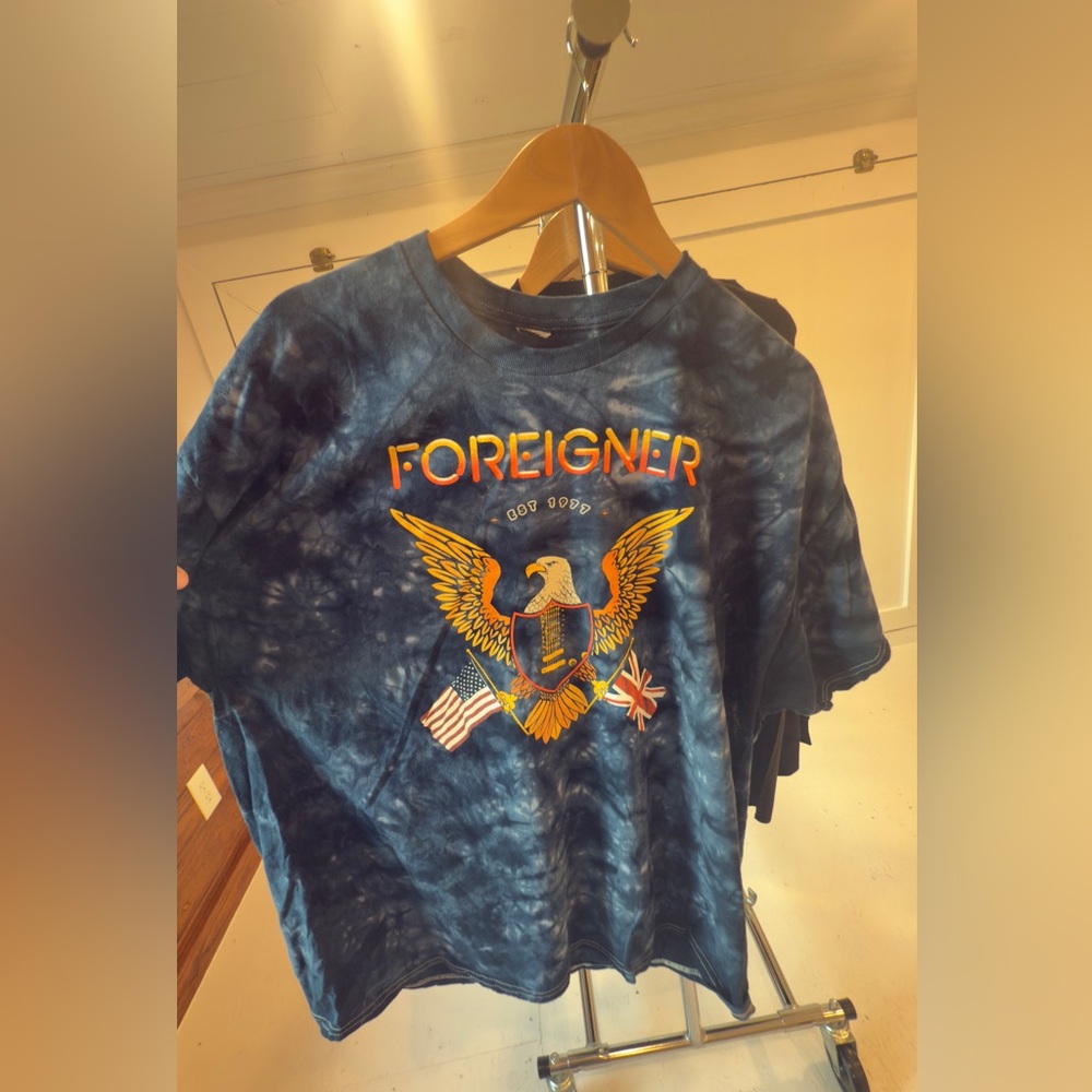 Foreigner Blue Tie-Dye Short Sleeve Tee